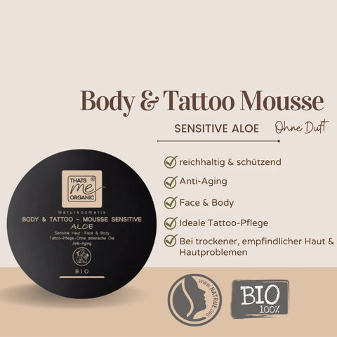 BIO-Body & Tattoo-Mousse sensitive Aloe mit Hyaluron 200ml Naturkosmetik