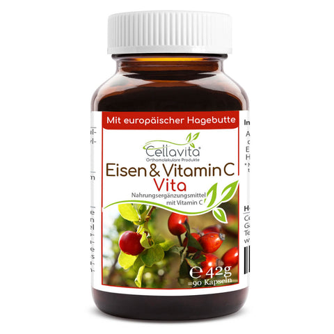 Eisen & Vitamin C Vita 90 Kapseln im Glas