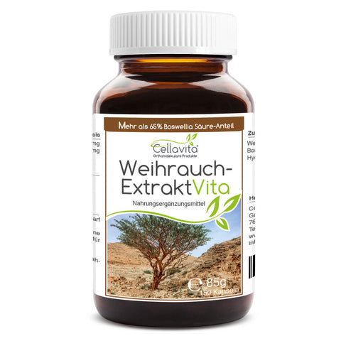 Weihrauch-Extrakt Vita | 150 Kapseln im Glas (>65% Boswellia-Säuren-Anteil)