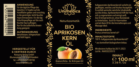 Bio Aprikosenkernöl - Gesichts- und Körperöl - 100 ml