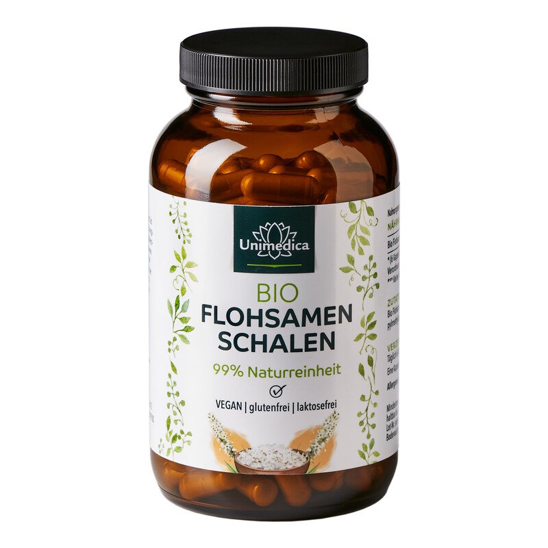 Bio Flohsamenschalen - 180 Kapseln – VITALOVE - Naturprodukte