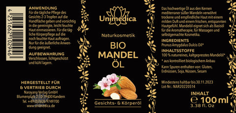 Bio Mandelöl - Gesichts- und Körperöl - 100 ml