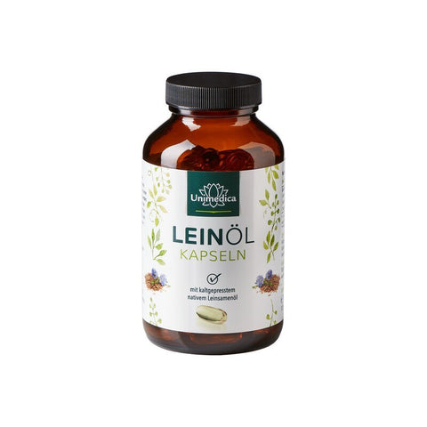 Leinöl mit pflanzlichen Omega Fettsäuren 3-6-9 - 1.000 mg - 120 Softgelkapseln
