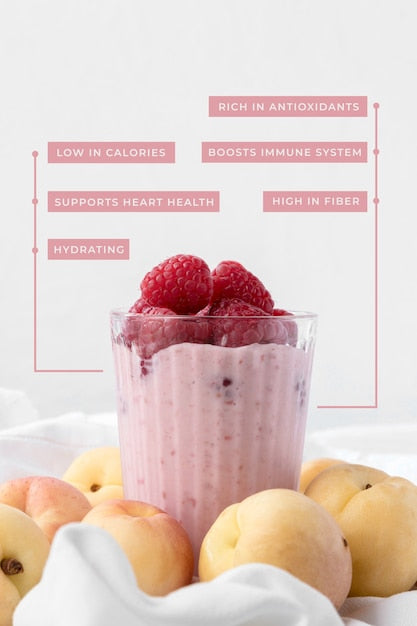 Himbeer-Smoothie im Glas mit frischen Himbeeren und Aprikosen, gesunde Smoothie Vorteile