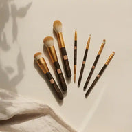 Professional Make-up Brush Set Silver Ionic - 7-Piece, Vegan + Antibacterial for Decorative Cosmetics