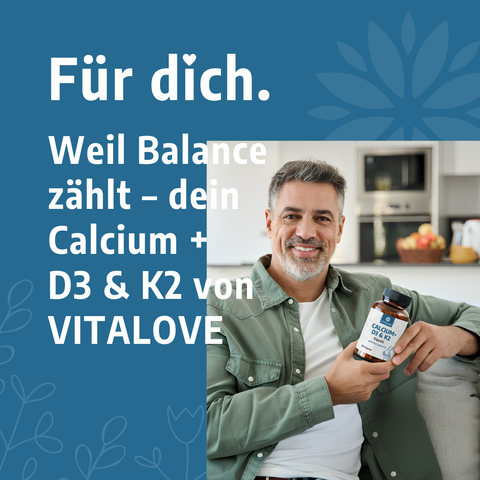 Natürliches Calcium + D3 & K2 - 120 Kapseln