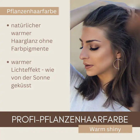Set tintura vegetale professionale impacco per capelli volumizzante e lucidante "warm shiny hair pack", incolore e dalle sfumature calde