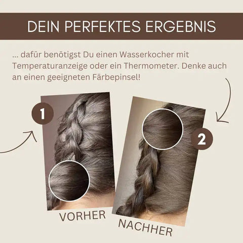 Set tintura vegetale professionale impacco per capelli volumizzante e lucidante "warm shiny hair pack", incolore e dalle sfumature calde