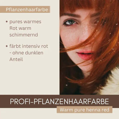 SET di tintura vegetale professionale per capelli "henné rosso puro caldo"