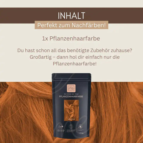Set di tinta professionale per capelli alle erbe rosso rame caldo "warm tizian red"
