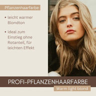 Tinta per capelli vegetale professionale SET biondo chiaro caldo "warm light blond"
