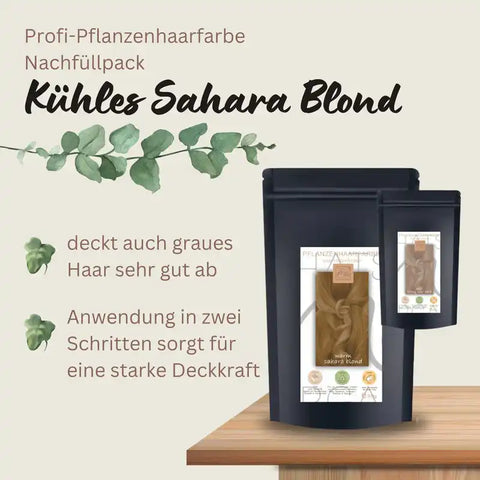 Professional Plant Hair Colour Cool Sahara Blond "Cool Sahara Blond in 2 Steps" 2 x 90 g Refill Packs