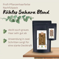 Tinta professionale per capelli vegetale biondo Sahara freddo "cool sahara blond in 2-Steps" 2x 90g ricariche