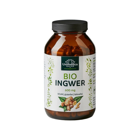 Bio Ingwer - 1200 mg pro Tagesdosis (2 Kapseln) - 240 Kapseln