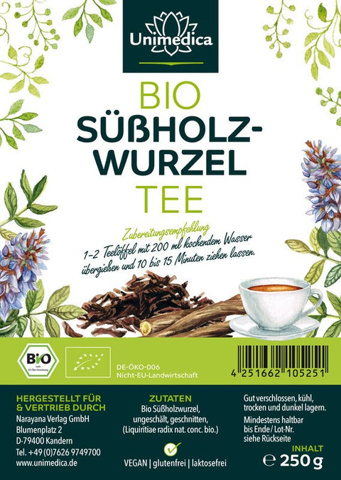 Bio Süssholzwurzel Tee - ungeschält und geschnitten - 250 g
