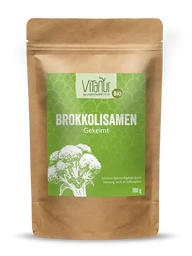 Bio Brokkolisamen gekeimt 700g Vitanur im braunen Standbeutel mit grünem Etikett