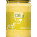 Vitanur Bio Ghee Kuh 500g Glas mit gelbem Etikett und Kuh-Illustration, geklärte Butter