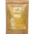 Vitanur Bio Hirse Gekeimt 350g Beutel, braune Verpackung mit gelbem Etikett und Getreidegrafik