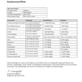Analysenzertifikat Bio Yacon Pulver mit Prüfwerten zu Schadstoffen und mikrobiologischer Qualität