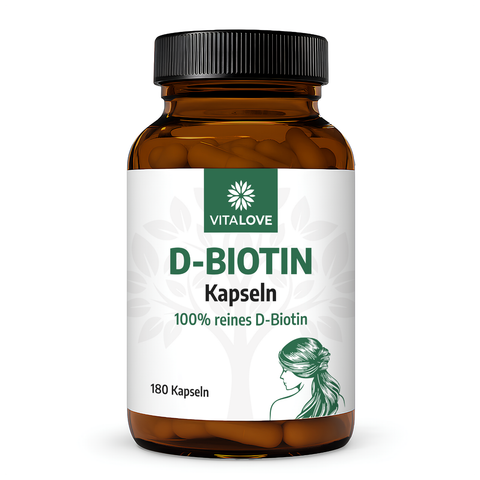 Biotin Kapseln - Vitamin B7 - 180 Stück