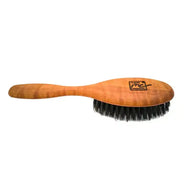 Holzbürste mit Naturborsten, ergonomischer Griff, Aufdruck 'That's me organic'