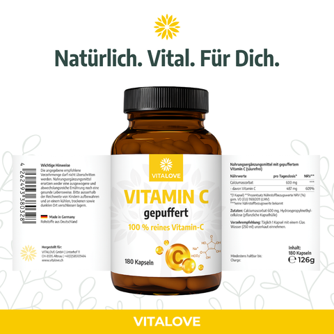 Vitamin C (gepuffert) – 180 Kapseln