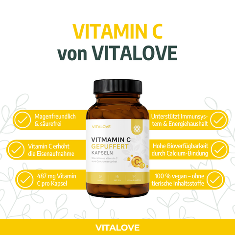 Vitamin C gepuffert von Vitalove mit Produktvorteilen