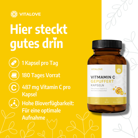 Produktvorteile der Vitalove Vitamin C gepuffert Kapseln