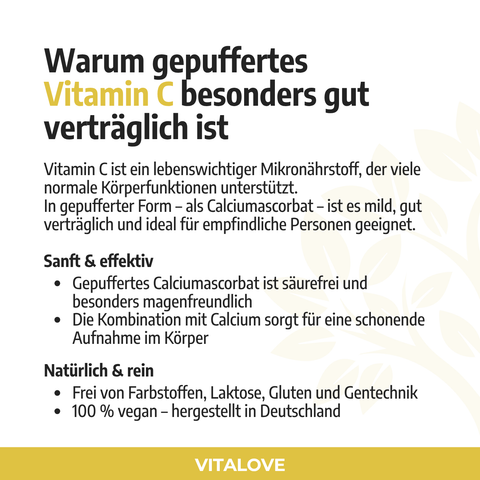 Informationen zur Verträglichkeit von gepuffertem Vitamin C