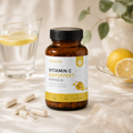 VITALOVE Vitamin C gepuffert Kapseln mit Kapseln und Zitrone