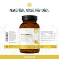 VITALOVE Vitamin C gepuffert Kapseln mit Verpackung und Produktinformationen