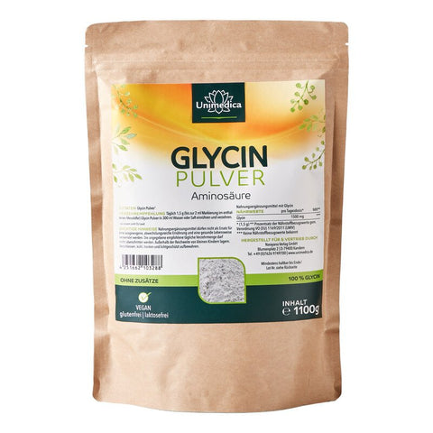 Glycin Pulver - Aminosäure - 1.500 mg pro Tagesdosis (1 Messlöffel) - 1.100 g