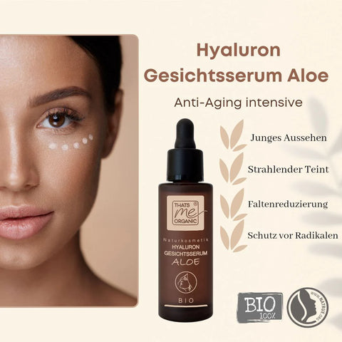 BIO Hyaluron-Gesichtsserum Aloe - Anti Aging - glättend & straffend 30ml vegan