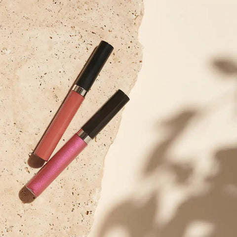 Organic Lip Gloss Shiny Pink + Shiny Nude - Caring, Covering + Cruelty-Free | Natural Cosmetics