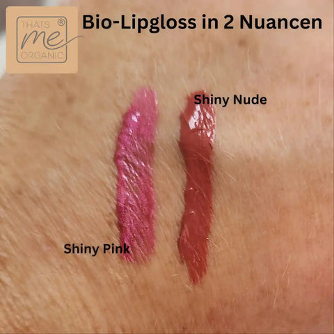 Organic Lip Gloss Shiny Pink + Shiny Nude - Caring, Covering + Cruelty-Free | Natural Cosmetics
