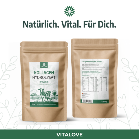 Kollagen Hydrolysat Pulver - Kollagenprotein - aus zertifizierter Weidehaltung - 500 g