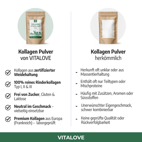 Kollagen Hydrolysat Pulver - Kollagenprotein - aus zertifizierter Weidehaltung - 500 g