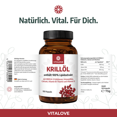 Krillöl - 100% Lipidextrakt - 100 Softgelkapseln
