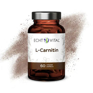 Echt Vital L-Carnitin Kapseln vegane Nahrungsergänzung, braunes Glas, 60 Stück