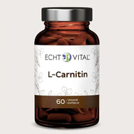 Echt Vital L-Carnitin Kapseln Dose mit 60 veganen Kapseln, braunes Glas