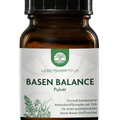 Braunes Weithalsglas mit Label LebensKraftPur Basen Balance Pulver, Mineralstoffkomplex Supplement