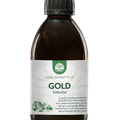 Braune 250ml-Flasche LebensKraftPur Gold kolloidal mit grün-weißen Etikett, Produktfoto