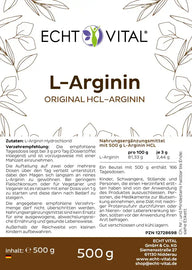L-Arginina - busta da 500 g di polvere