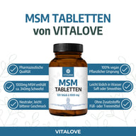 MSM Tabletten mit 99,99 Prozent Reinheit