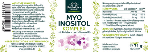 Myo Inositol Komplex - mit Folsäure und Vitamin B6 - 120 Kapseln