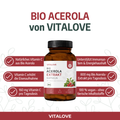 Bio Acerola Extrakt von Vitalove mit 160 mg Vitamin C pro Tagesdosis