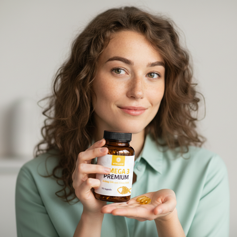 Omega 3 - Premium Fischöl mit 240 mg EPA und 320 mg DHA - 90 Kapseln