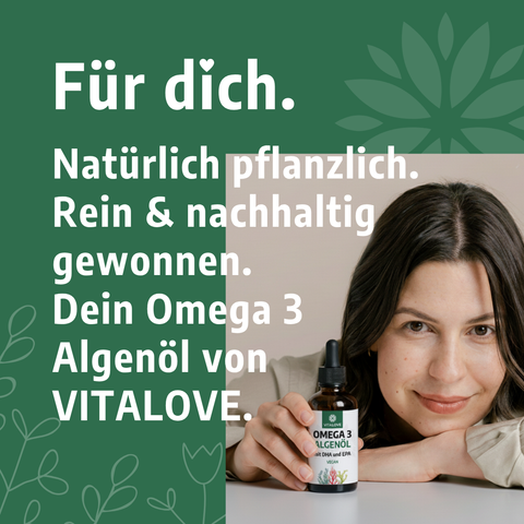 Omega 3 Algenöl Tropfen - mit DHA und EPA - Vegan - 30ml