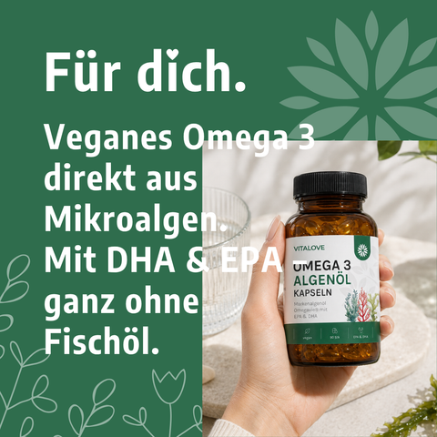 Omega 3 Algenöl Kapseln mit EPA und DHA – 90 Kapseln