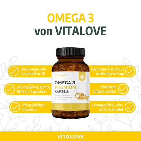 Omega 3 Fischöl Kapseln mit EPA und DHA – 90 Stück
